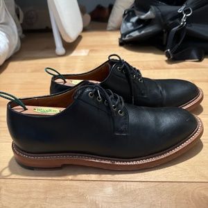 Grant Stone Plain Toe Black Calf Derbys  Size 10D